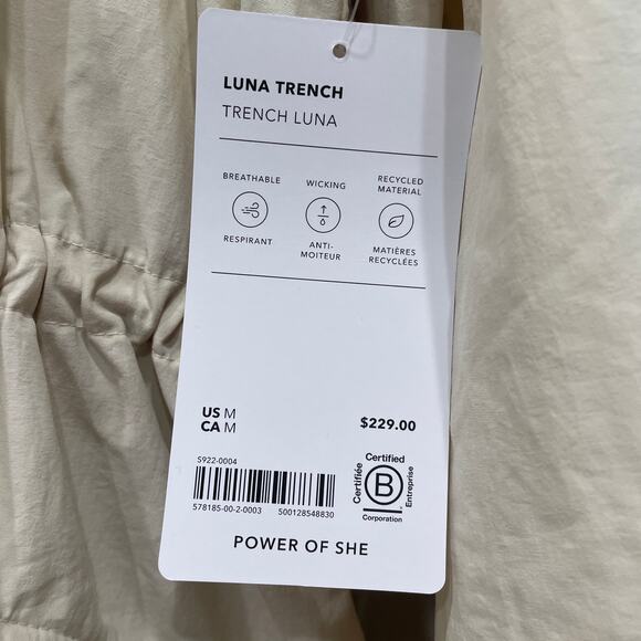 NWT Athleta Luna Trench Coat in Dune - Size: Medium - Picture 7 of 11